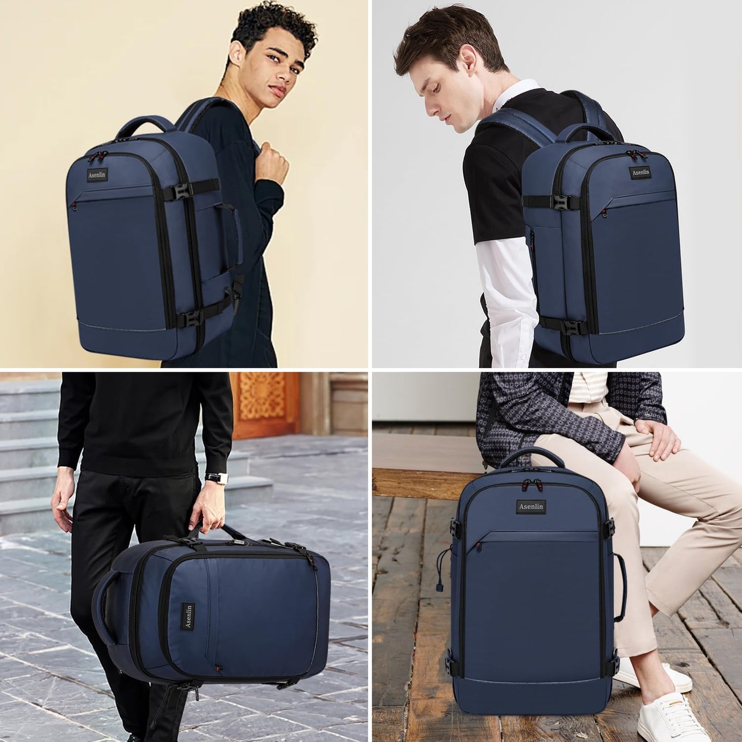 18 Inch Travel Laptop Backpack for Women Men,Business Travel Backpack Fit Flight Approved Water Resistant Computer Backpack Suitcase Backpack Blue