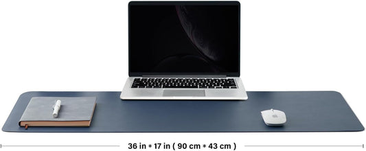 Cork Desk Mat - Dual-Sided Desk Pad for Office and Home - Desk Organization and Accessories - Ideal for Large Mouse Pad and Desk Mats on Top of Desks(Dark Blue,90Cmx 43Cm)