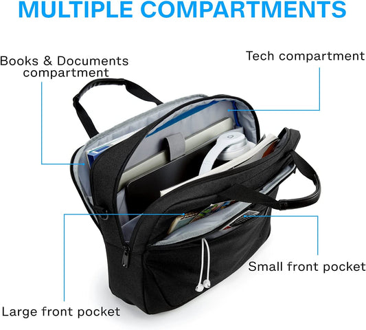 Laptop Bag, 15.6 Inch Briefcase Men, Lockable Computer Bag Work Bag, Water-Repellent Shoulder Messenger Bag Travel Office Business, Black