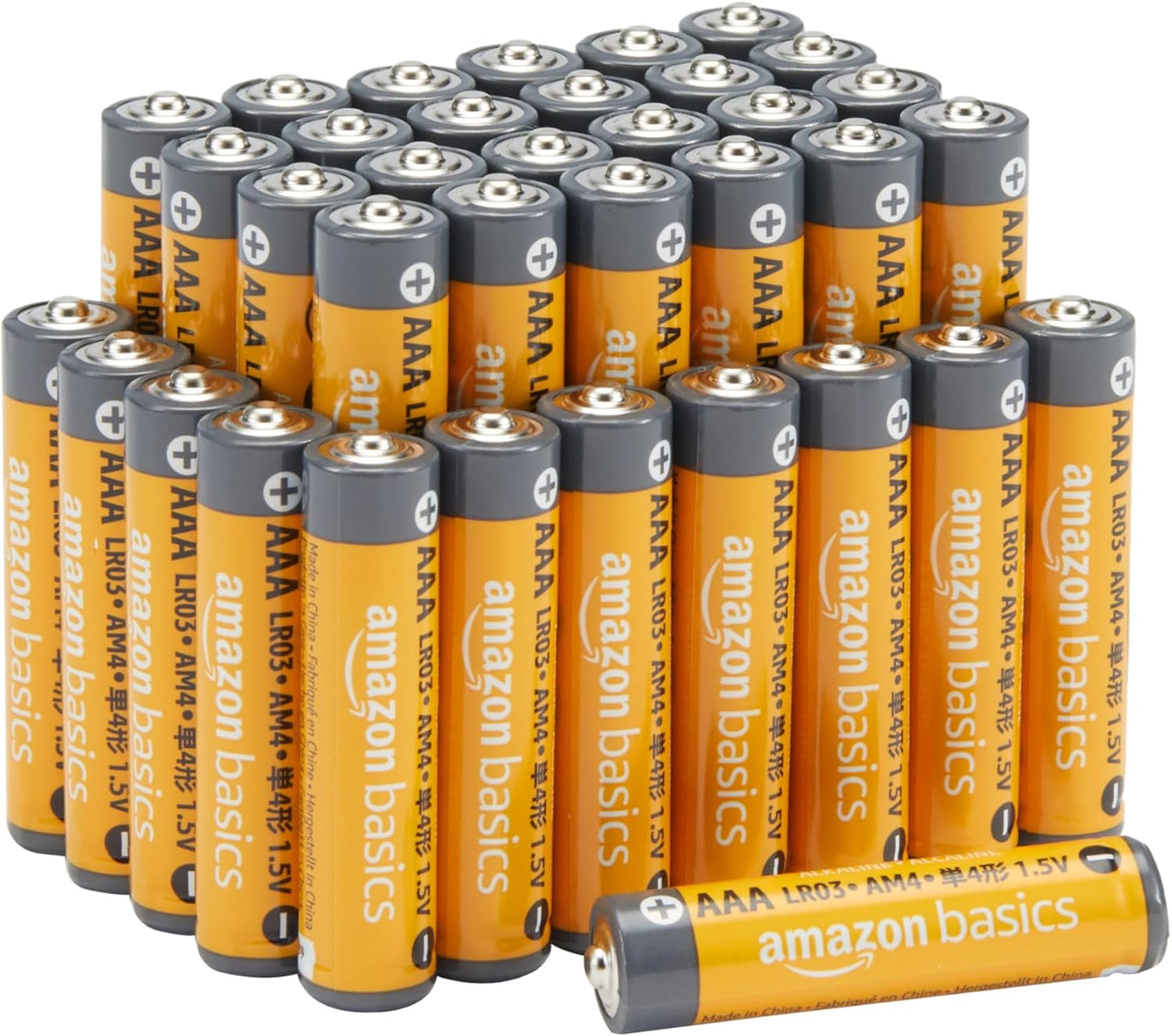 AAA Long-Lasting Alkaline Batteries, 36-Count, 1.5 Volt, Reliable Performance, 10-Year Shelf Life, Emergency Storage