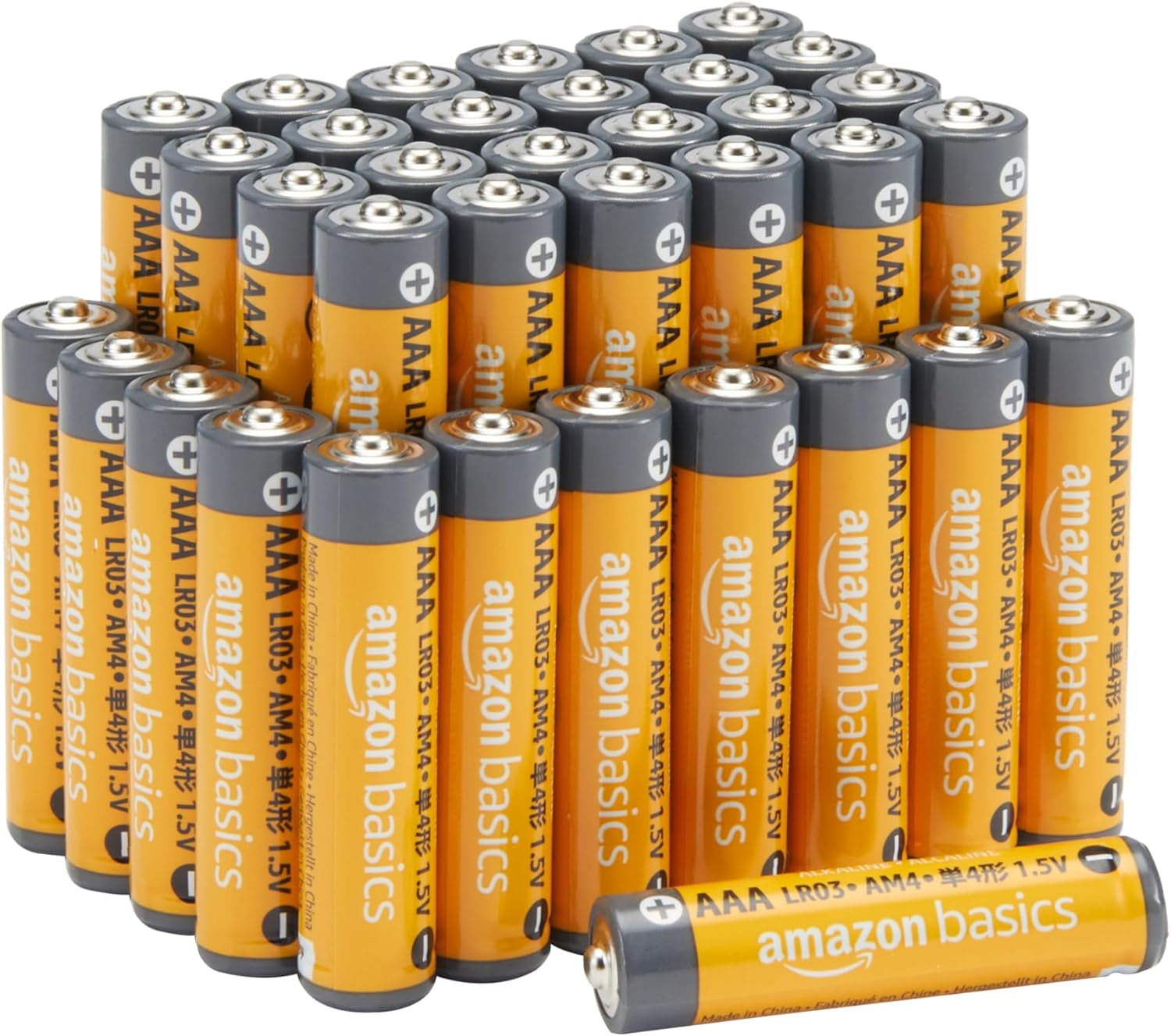 AAA Long-Lasting Alkaline Batteries, 36-Count, 1.5 Volt, Reliable Performance, 10-Year Shelf Life, Emergency Storage