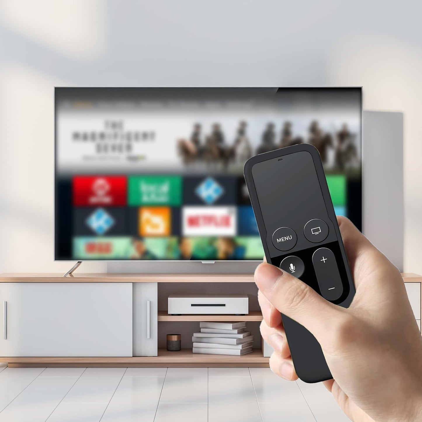 Silicone Case Compatible with Apple TV 4K/HD Siri Remote (1St Gen) - Anti-Slip Shock Proof Soft Remote Cover Case Compatible with Apple TV 4K 5Th 4Th Gen Siri Remote Controller - Black
