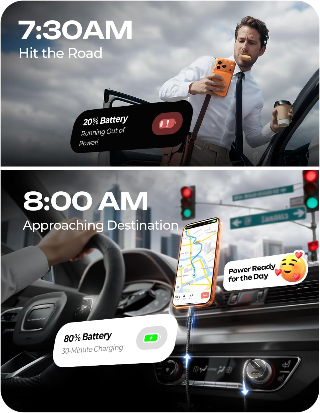 67.5W Car Charger USB C Fast Charge for Iphone 17 Pro Max, PD 45W USB C Car Charger Fast Charging【Mini &Metal】Cigarette Lighter Adapter USB-C Charger for Samsung Galaxy S26 S25 for Iphone16 15