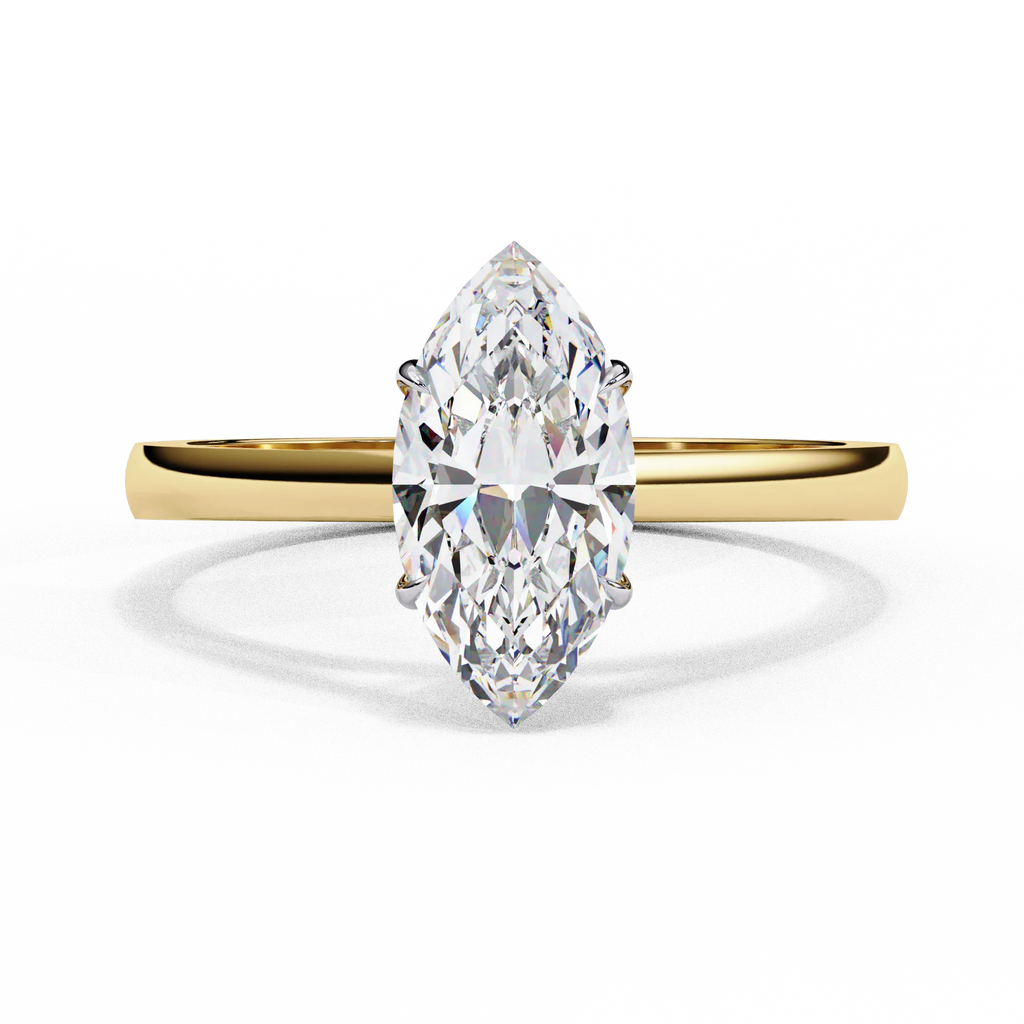 Fine Jewelry 18k Gold EF VVS Marquise Cut Lab-Grown Diamond Custom Ring Women's Engagement Ring Jewelry Manufacturer Wholesale
