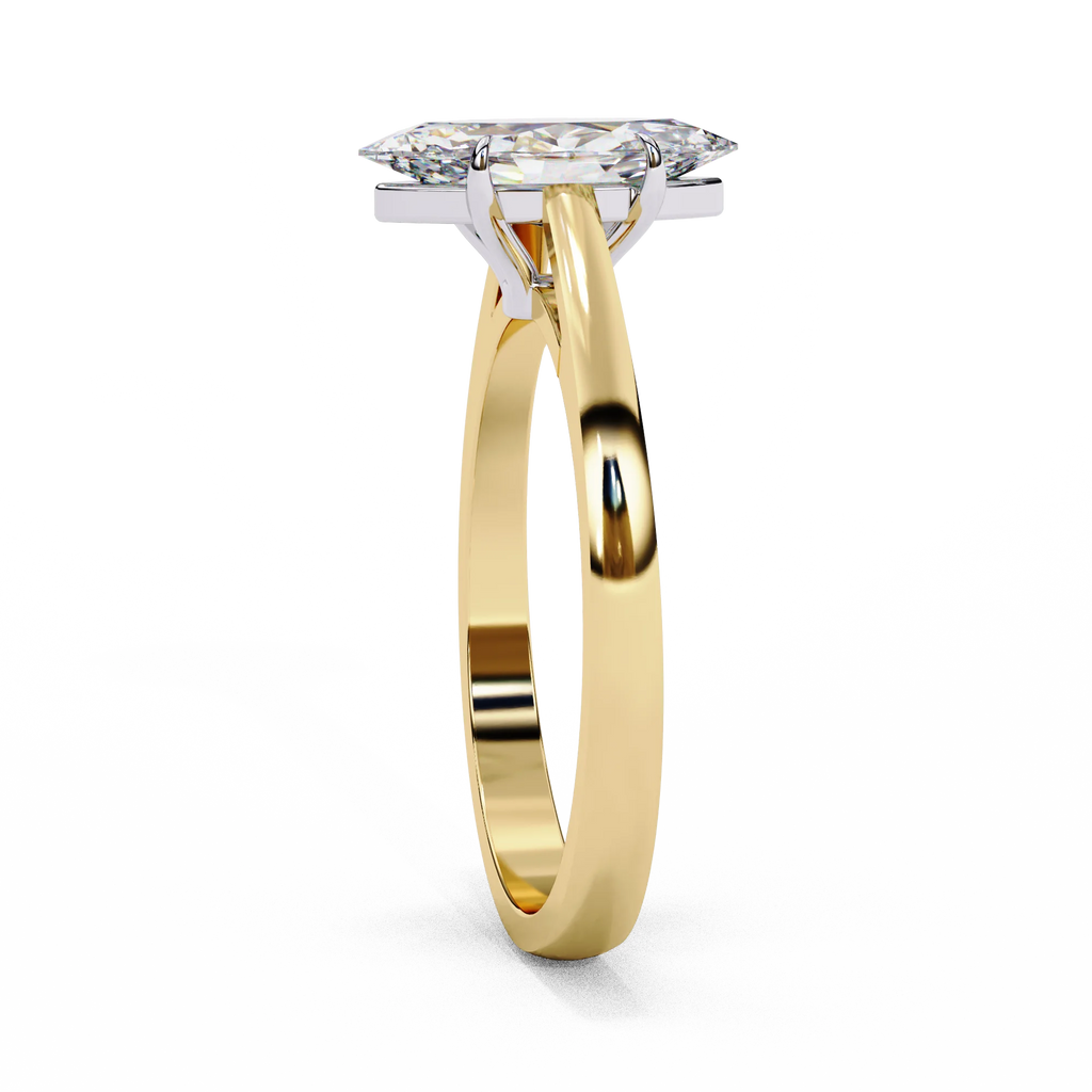 Fine Jewelry 18k Gold EF VVS Marquise Cut Lab-Grown Diamond Custom Ring Women's Engagement Ring Jewelry Manufacturer Wholesale