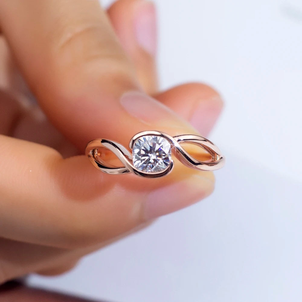 Fancy Diamond Jewelry Wedding Ring Diamond Cushion Rings Lab Grown 1ct Diamond Engagement Ring 18K