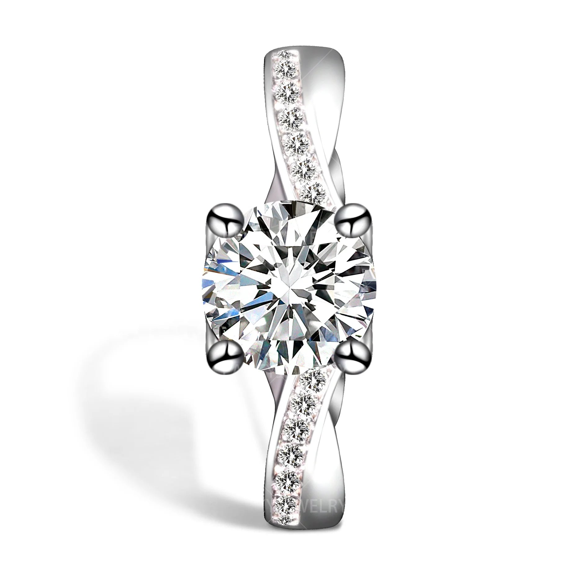 Custom Women Engagement Ring  Jewelry 925 Sterling Silver Moissanite Diamond Stone Ring