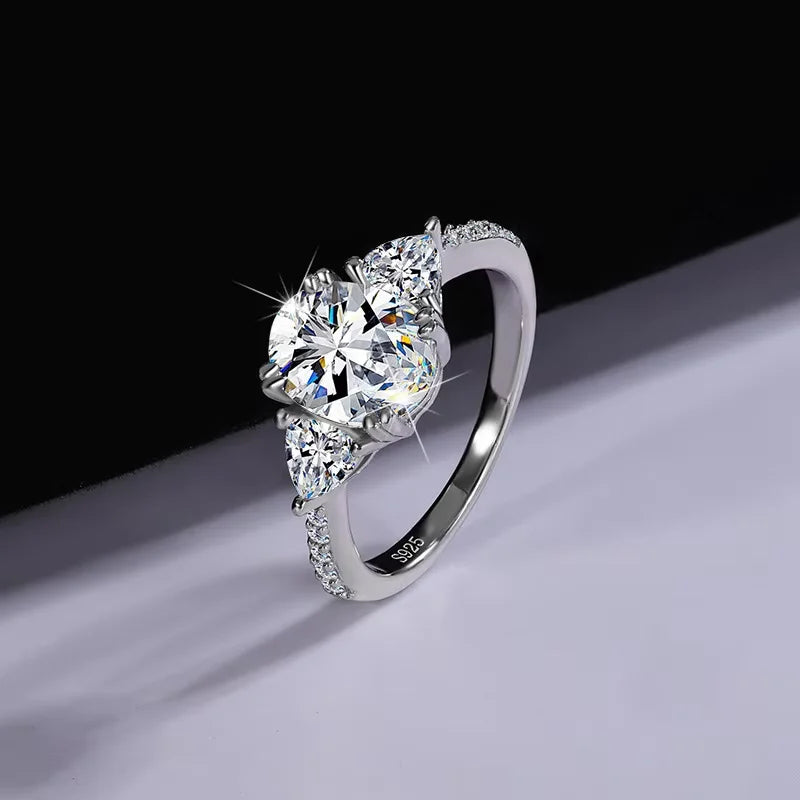S925 Sterling Silver VVS D Color 2 Carat Oval Cut Moissanite Ring for Women Wedding Engagement Ring