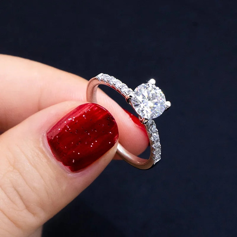 Gorgeous 1ct Eternity Ring Moissanite VVS White D Color Gra Certified Moissanite Rings Hotsale Moissanite Engagement Ring