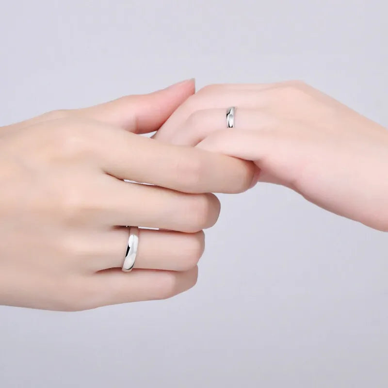 Buyee 925 Sterling Silver Couples Ring Old Styles Simple Ring Finger for Women Men Fashion Classic Wedding Fine Jewelry Circle