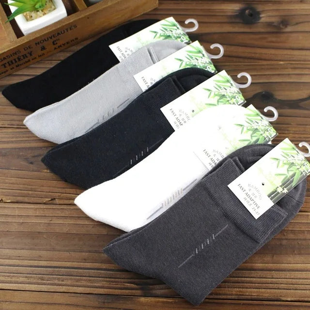 High Quality 5pairs/lot 67% Bamboo Socks Cotton Classic Business Deodorant Men's Socks Dress Gentlemen Male Socks