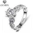 Wedding Engagement Rings For Women 1.5 Carat Zirconia White Gold Color Fashion Jewelry Female Ring Bijoux Bague Wholesale CC097