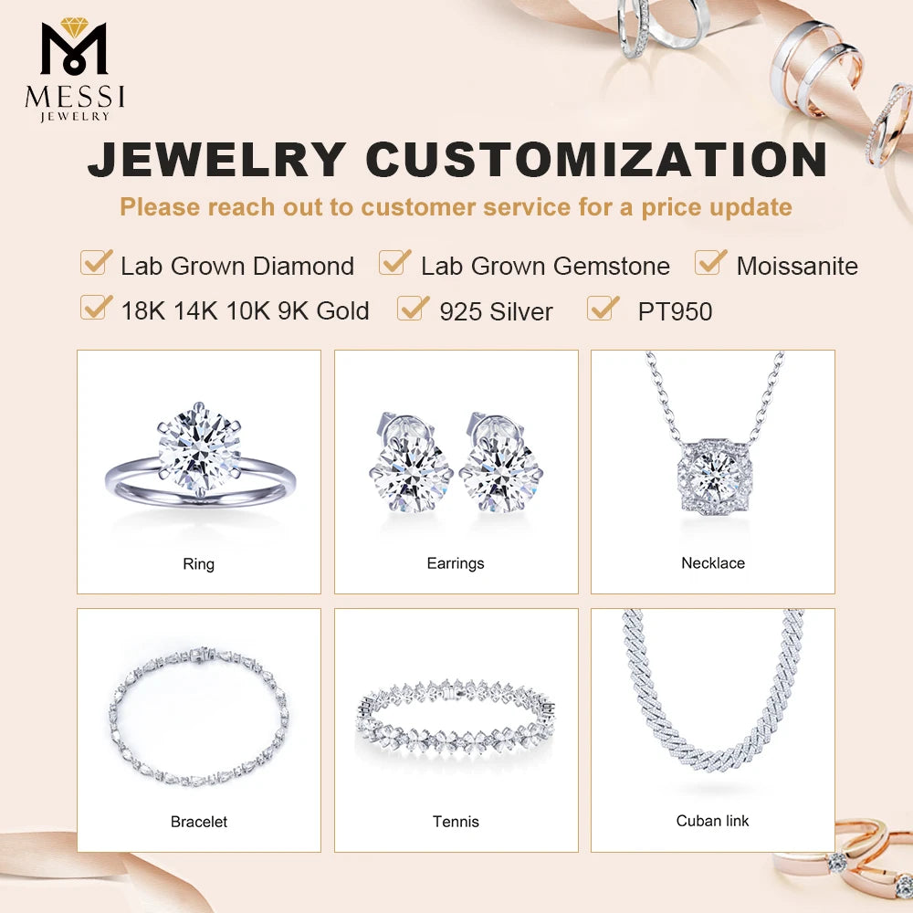 Fancy Diamond Jewelry Wedding Ring Diamond Cushion Rings Lab Grown 1ct Diamond Engagement Ring 18K
