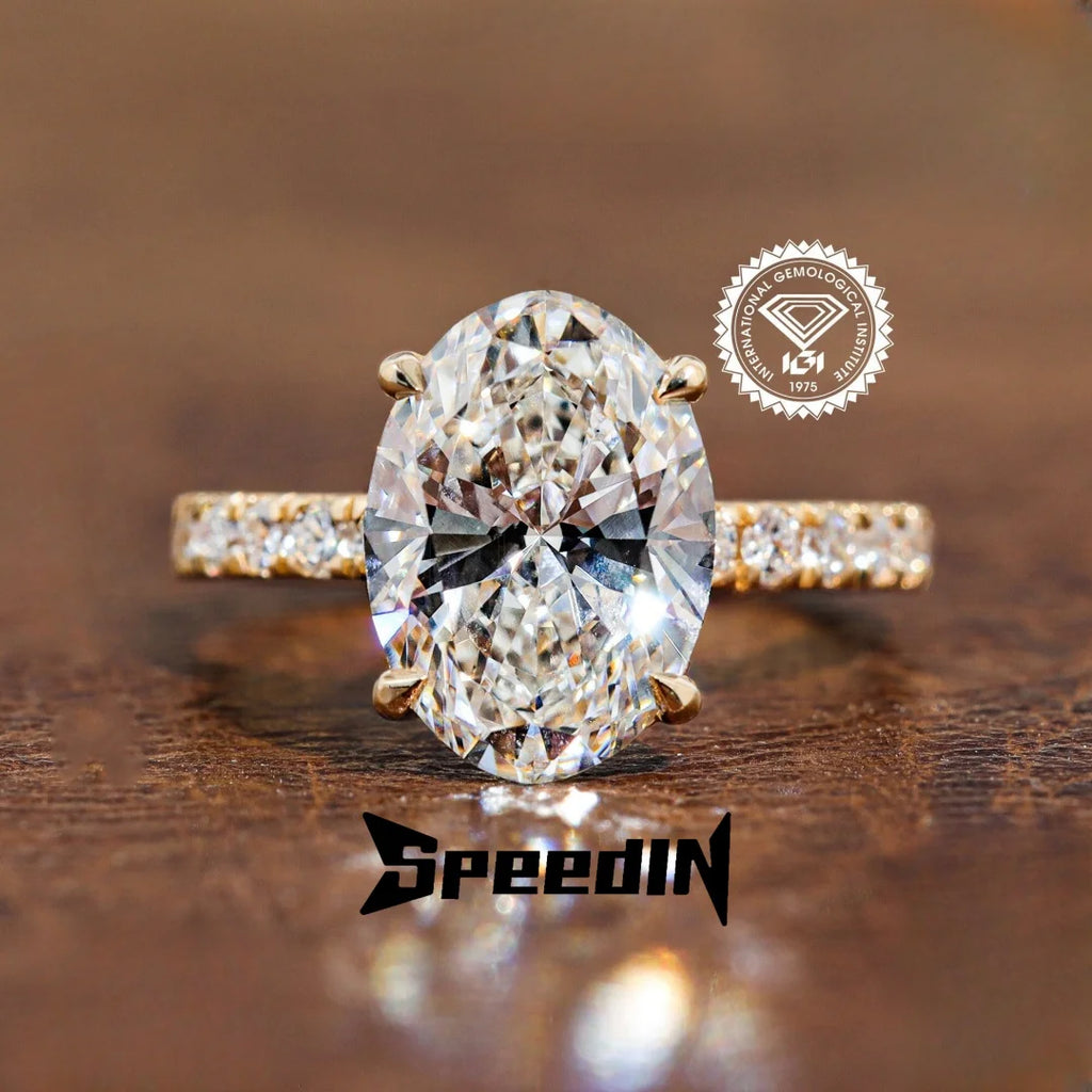 Fine Jewelry IGI Certified Lab Diamond Rings 14k 18k Solid Gold Rings Lab Grown Diamond Engagement Ring for Women