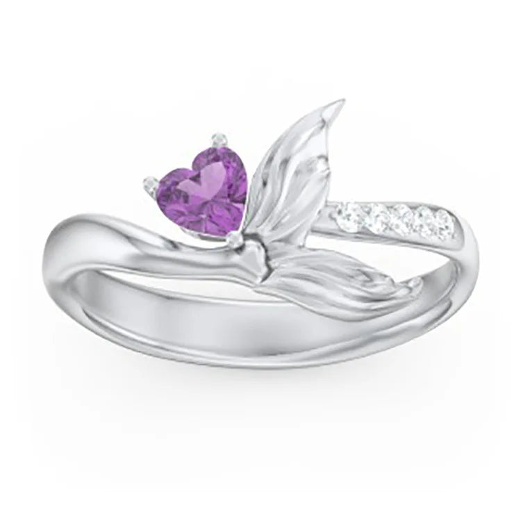 F1685 White Gold Diamond Ring Heart Cut Natural Diamond Engagement Ring For Women D Color
