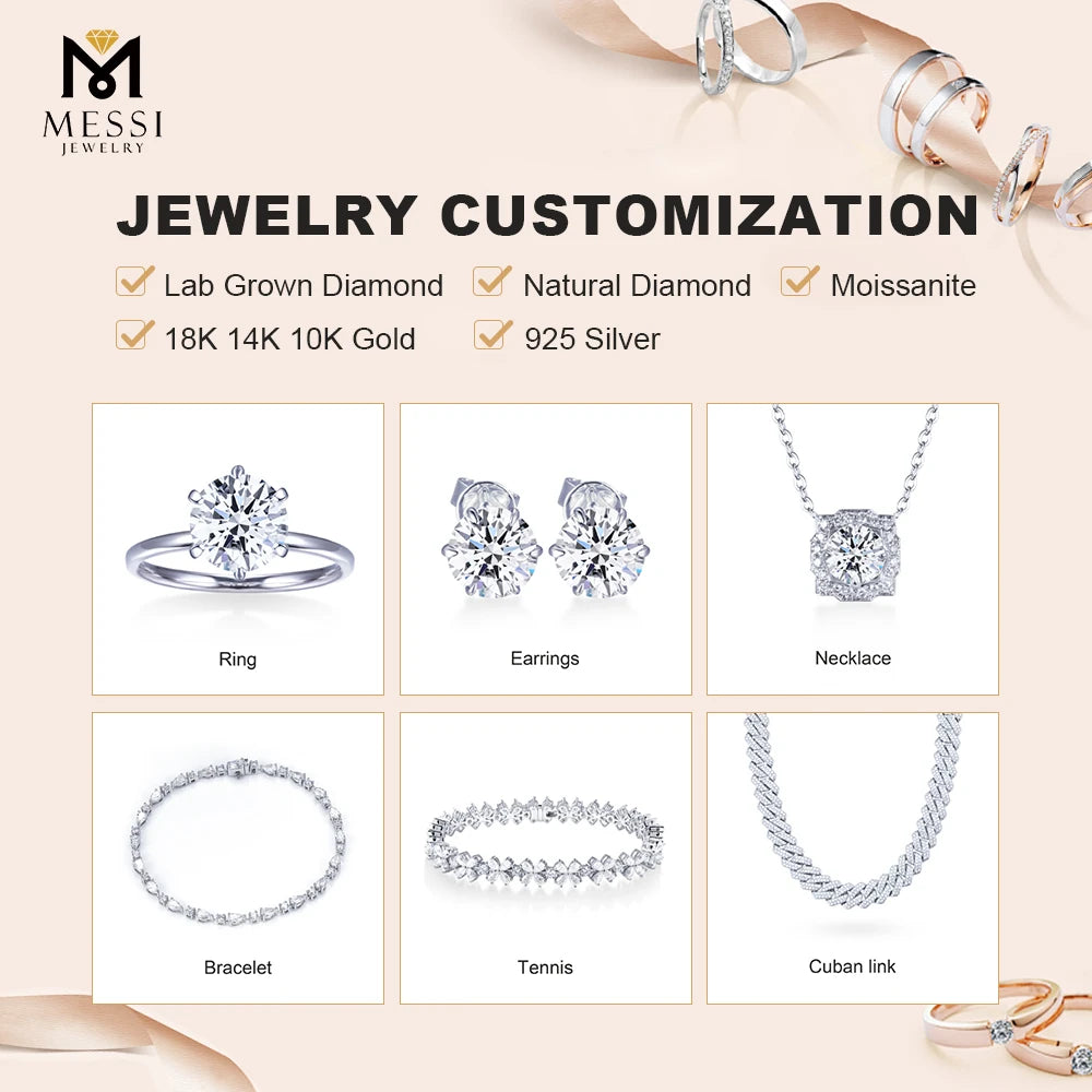 Custom Jewelry for Gift Engagement Ring Wedding Ring Lab Grown Solitaire Diamond Ring