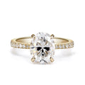 14K Yellow Gold Ring Oval Moissanite D Color VVS 14K Gold Wedding Engagement Ring