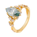High Quality Green Moissanite Ring Real 18K Gold  Engagement Ring Green Marquise Cut Diamond Wedding Ring for Women Party Gift