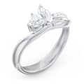 F1685 White Gold Diamond Ring Heart Cut Natural Diamond Engagement Ring For Women D Color