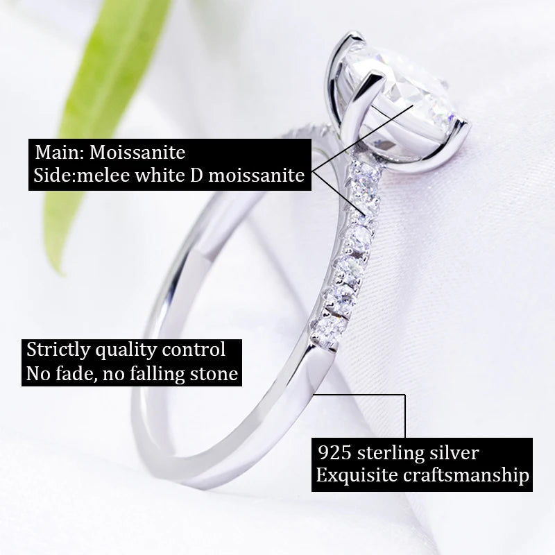 Gorgeous 1ct Eternity Ring Moissanite VVS White D Color Gra Certified Moissanite Rings Hotsale Moissanite Engagement Ring