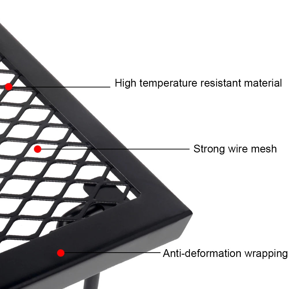 Campfire Grill Grate Folding Camp Fire Cooking Rack Foldable Over Fire Camp Grill Heavy Duty for Outdoor BBQ Camping