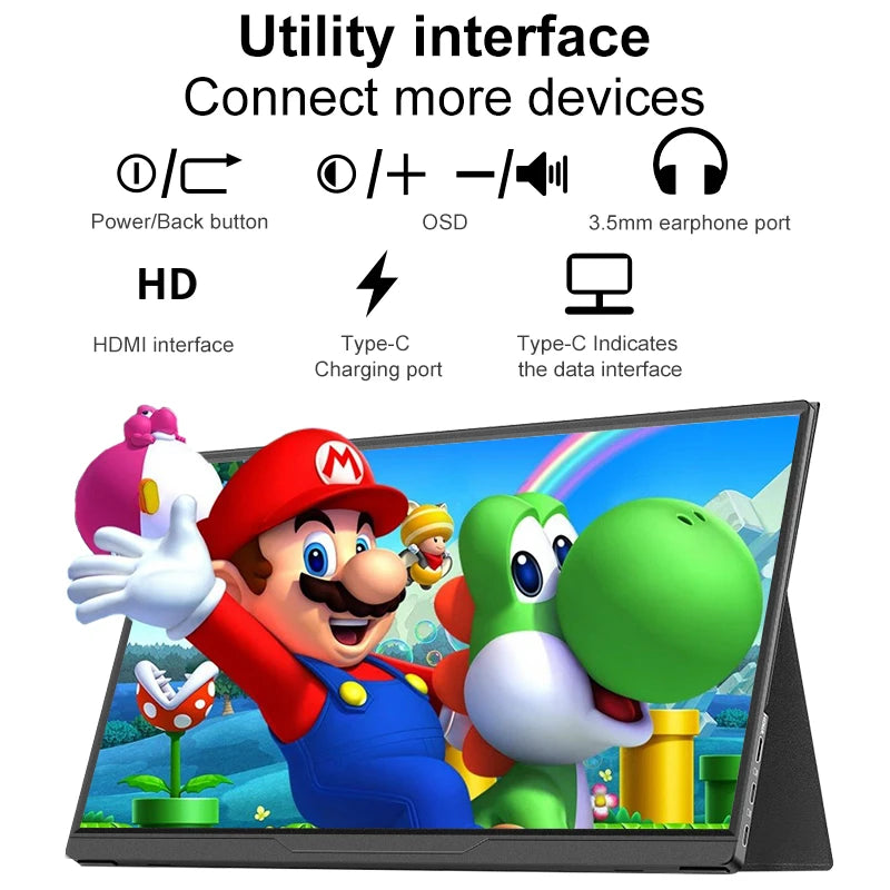 LANLIPU 14inch Portable IPS Touch Panel Secondary Display Computer Monitor FHD 1200P  For Cell phone Xbox Switch PS4/ps5 Laptop