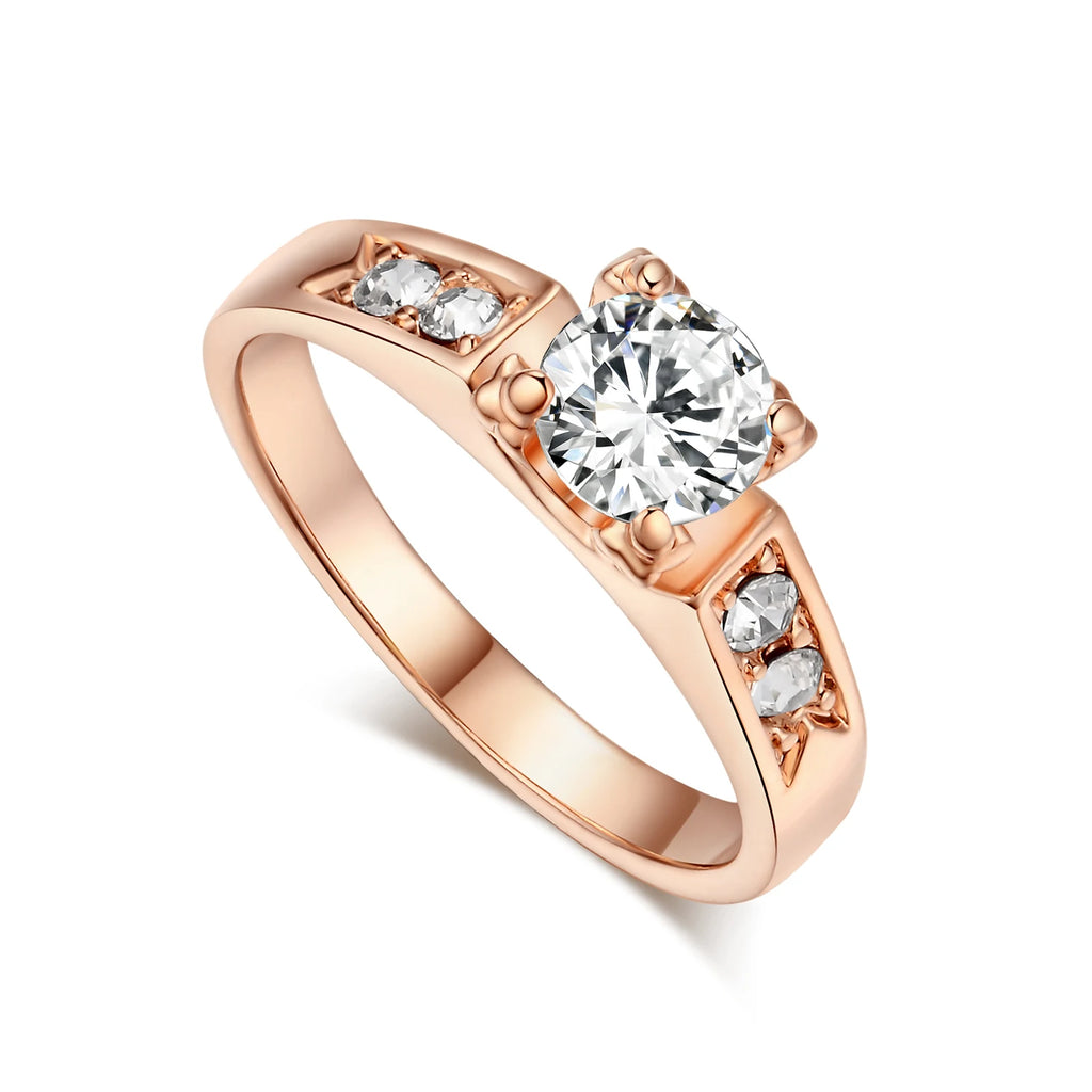 Luxury Wedding Ring For Women Bride Shiny Zircon Engagement Anniversary Gifts For Couple Fashion Jewelry Kpop Accessories R051