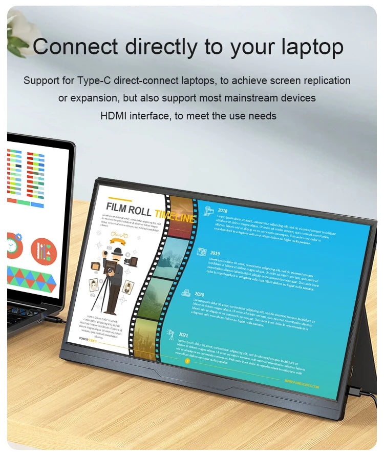 LANLIPU 14/15.6/16inch Portable Monitor IPS For Laptop XBox PS4 / 5 Switch Cell Phone Computer Extension Gaming  Travel Screen