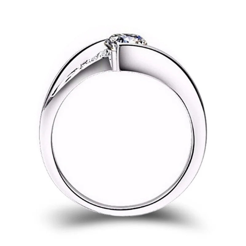 Classic Female Round Zircon Ring Vintage Wedding Jewelry Promise Romantic Engagement Rings For Women Gift