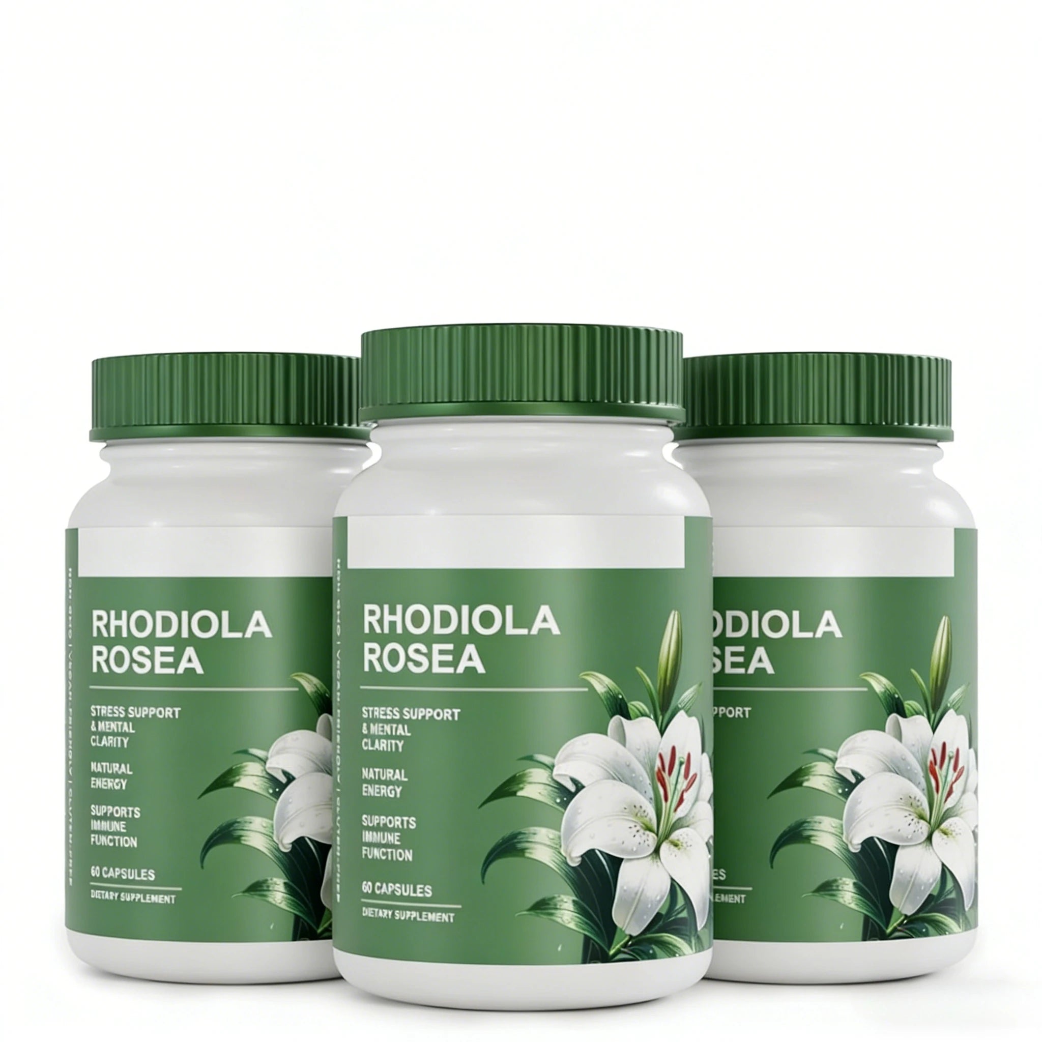 Rhodiola Rosea Supplement Golden Root Adaptogen Capsules Hodiola Rosea Extract Powder Alternative with Salidroside 60 Capsules