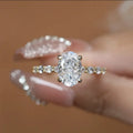 14K Gold Lab Diamond Ring 100% Real 925 Sterling Silver Engagement Wedding Band Rings for Women Bridal Promise Jewelry Gift