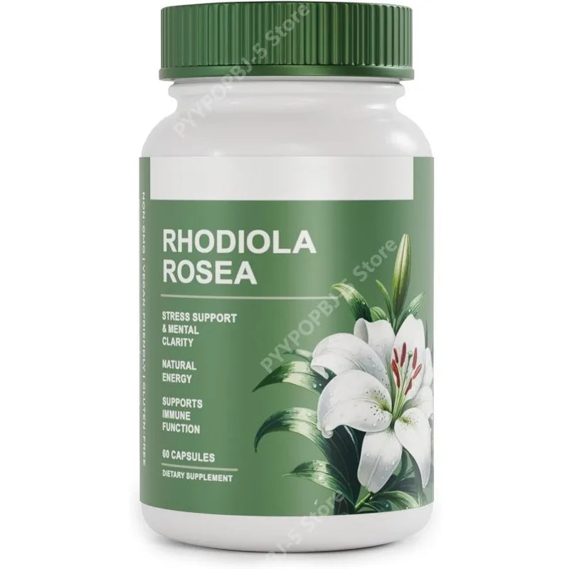 Rhodiola Rosea Supplement Golden Root Adaptogen Capsules Hodiola Rosea Extract Powder Alternative with Salidroside 60 Capsules