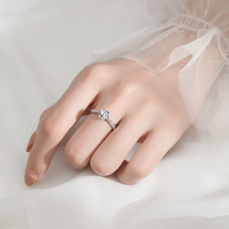 925 Sterling Silver Zircon Ring For Women Wedding Party Gift Fashion Charm Jewelry high quality Jewelry