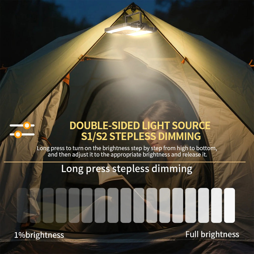 Camping Lantern Multifunctional Foldable Tent Lanterns 5 Lighting Modes Rainproof Camping Lamp for Outdoor Emergency Searchlight