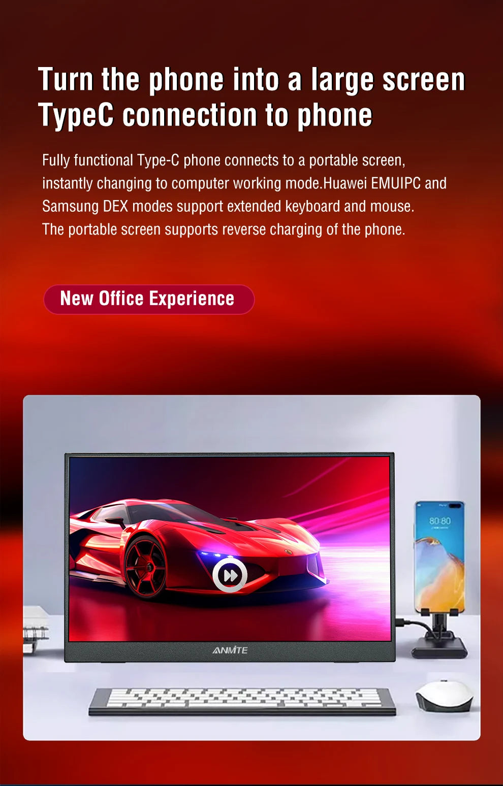 14 Inch Portable  Touch Monitor Non-touch optional 16:10 400cd/m2 Gaming Computer Expand Display For XBox PS4/5 Switch Loptop