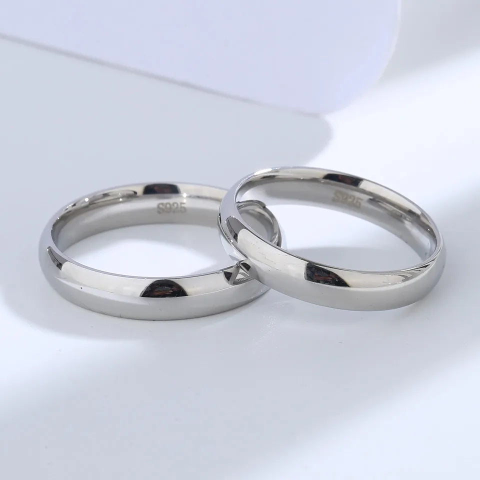 Buyee 925 Sterling Silver Couples Ring Old Styles Simple Ring Finger for Women Men Fashion Classic Wedding Fine Jewelry Circle