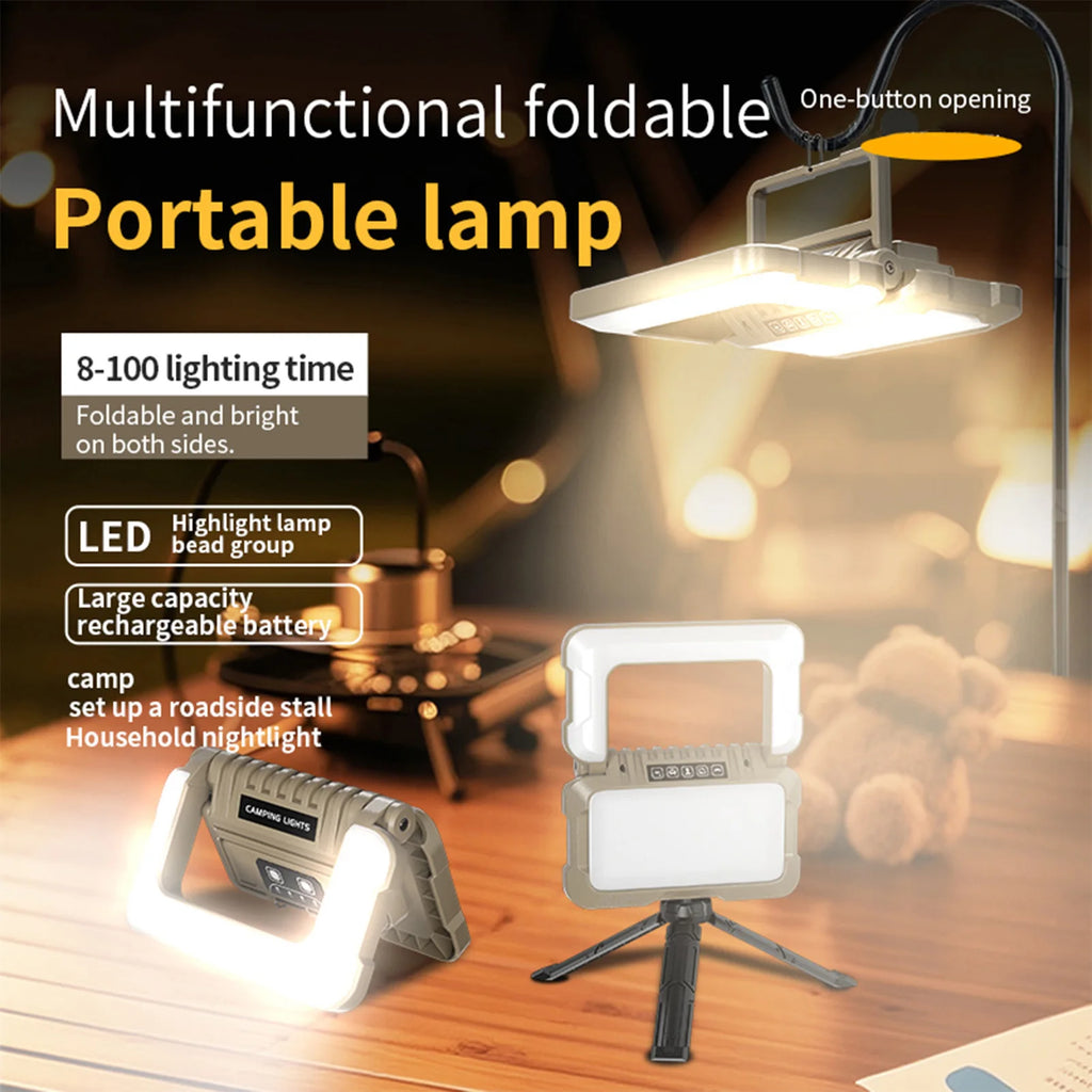 Camping Lantern Multifunctional Foldable Tent Lanterns 5 Lighting Modes Rainproof Camping Lamp for Outdoor Emergency Searchlight