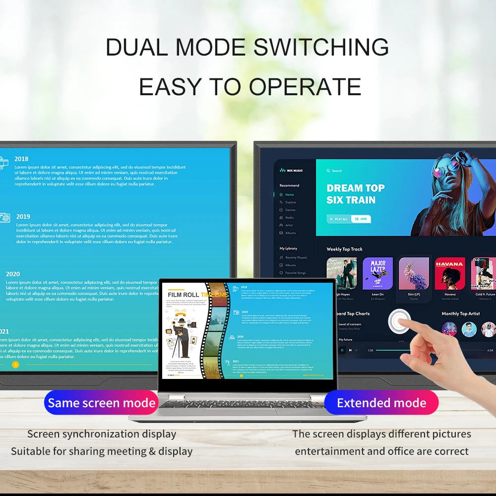 16inch Mobile Portable Monitor Touchscreen IPS Second Game Screen Extended Display for Laptop with Bracket For xbox/raspberry Pi