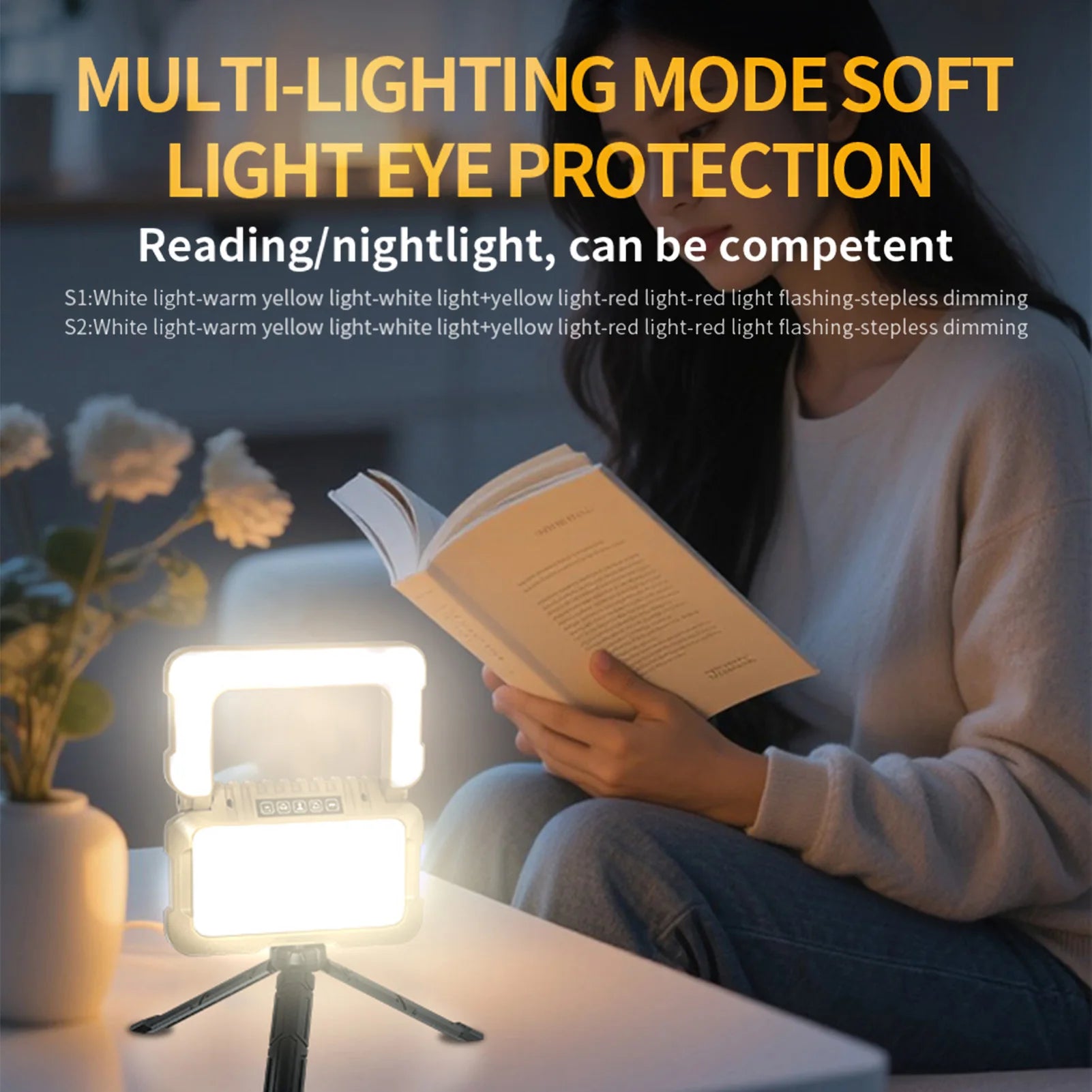 Camping Lantern Multifunctional Foldable Tent Lanterns 5 Lighting Modes Rainproof Camping Lamp for Outdoor Emergency Searchlight