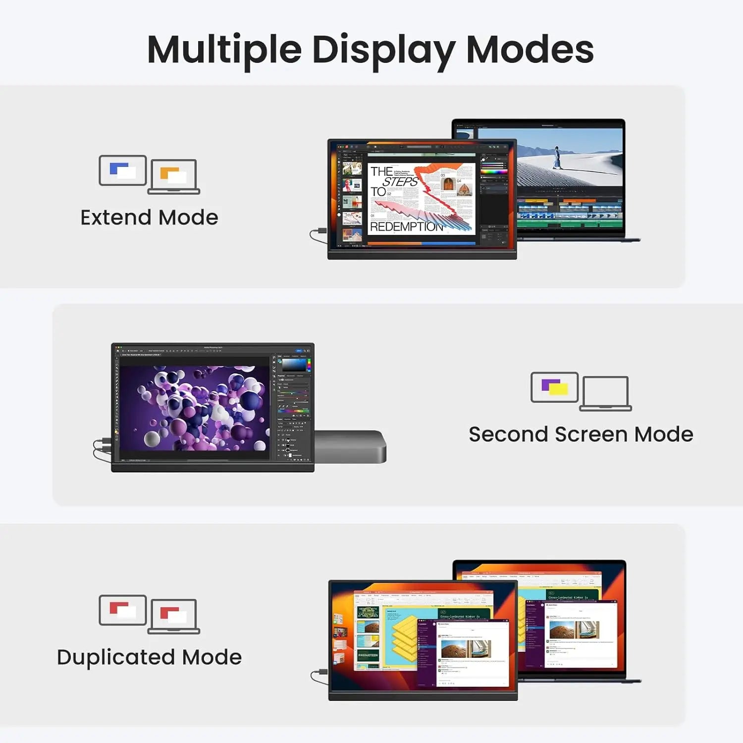 13.3'' Portable Touch Screen Monitor Display 1920*1200 16:10 IPS Panel 100% sRGB Extend Monitor For Mobile Phone Gaming TV Box