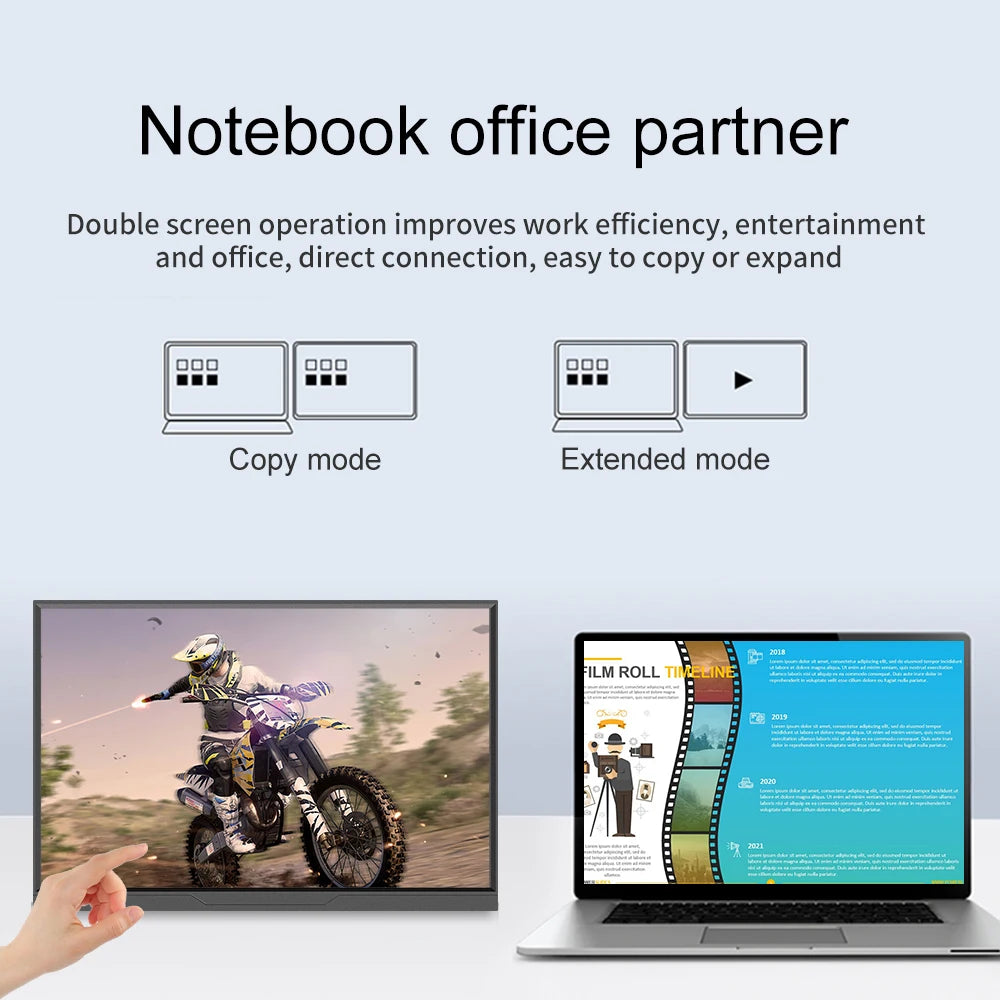 16inch Mobile Portable Monitor Touchscreen IPS Second Game Screen Extended Display for Laptop with Bracket For xbox/raspberry Pi
