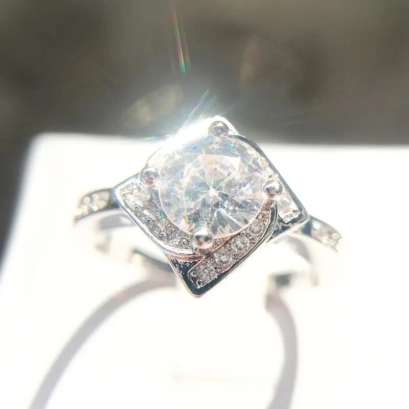 Engagement Rings for Women Romantic Fashion Jewelry Flower Rose Design Fine Bijoux Femme Wedding Bands Proposal Ring CC095