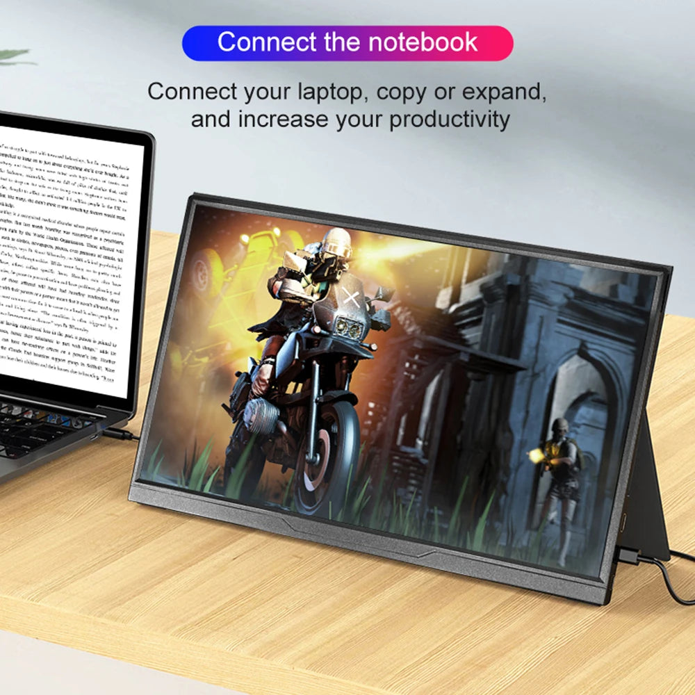 LANLIPU 14/15.6/16inch Portable Monitor IPS For Laptop XBox PS4 / 5 Switch Cell Phone Computer Extension Gaming  Travel Screen