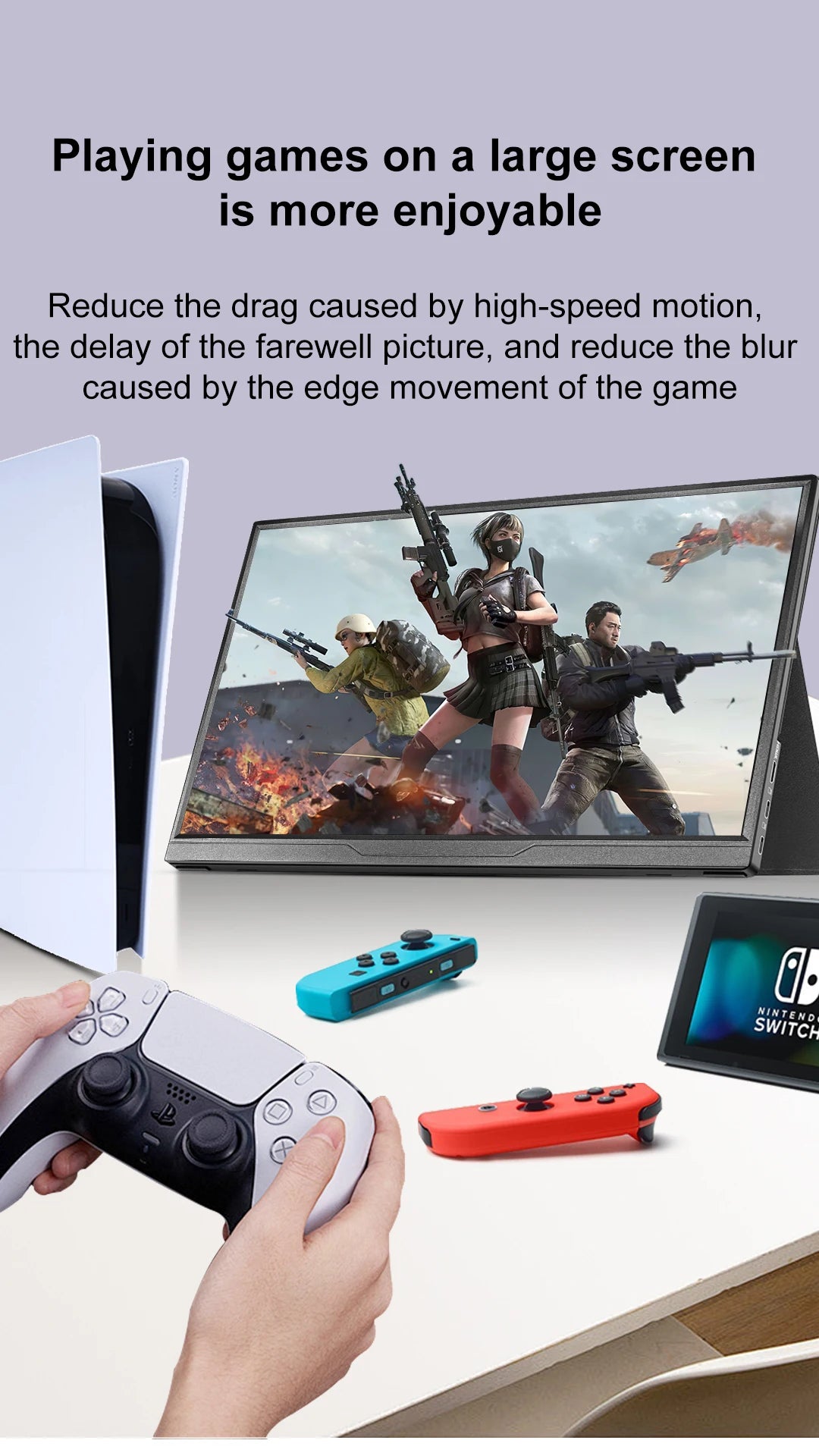 LANLIPU 14/15.6/16inch Portable Monitor IPS For Laptop XBox PS4 / 5 Switch Cell Phone Computer Extension Gaming  Travel Screen