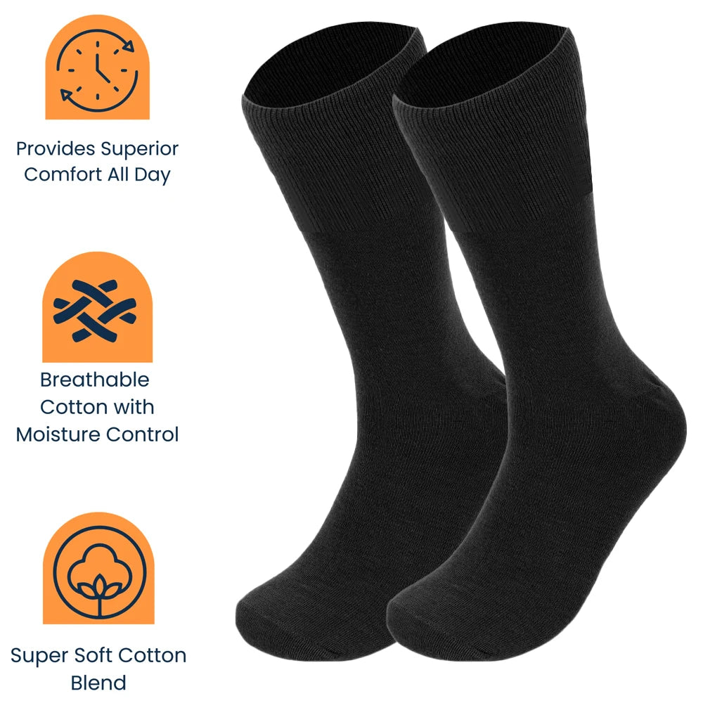 3-Pair Premium Bamboo Diabetic Socks Bundle - Ultra-Soft & Non-Binding for Men & Women - Neuropathy Socks with Seamless Toe