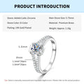 Rrjzz 14K Gold Plated 0.7CT Round Cut Cubic Zirconia Promise Eternity Engagement Weddng Ring for Women Bridal Ring Jewelry Gift