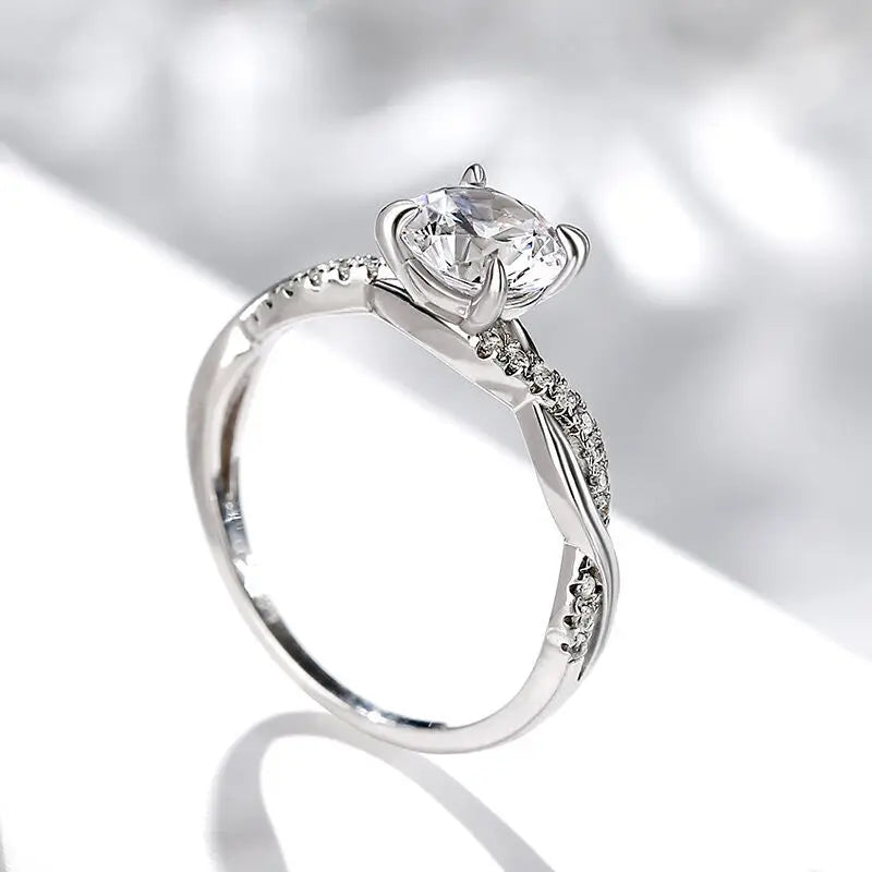 Wedding Ring For Women | Gold Plated Two-color Diamond Ring | Engagement Ring