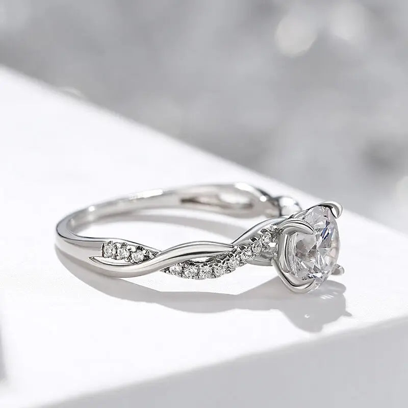 Wedding Ring For Women | Gold Plated Two-color Diamond Ring | Engagement Ring