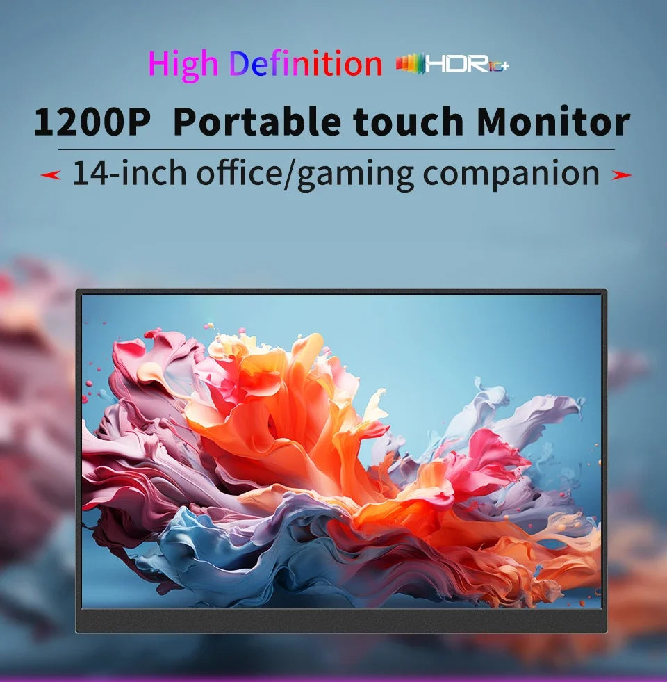 LANLIPU 14inch Portable IPS Touch Panel Secondary Display Computer Monitor FHD 1200P  For Cell phone Xbox Switch PS4/ps5 Laptop