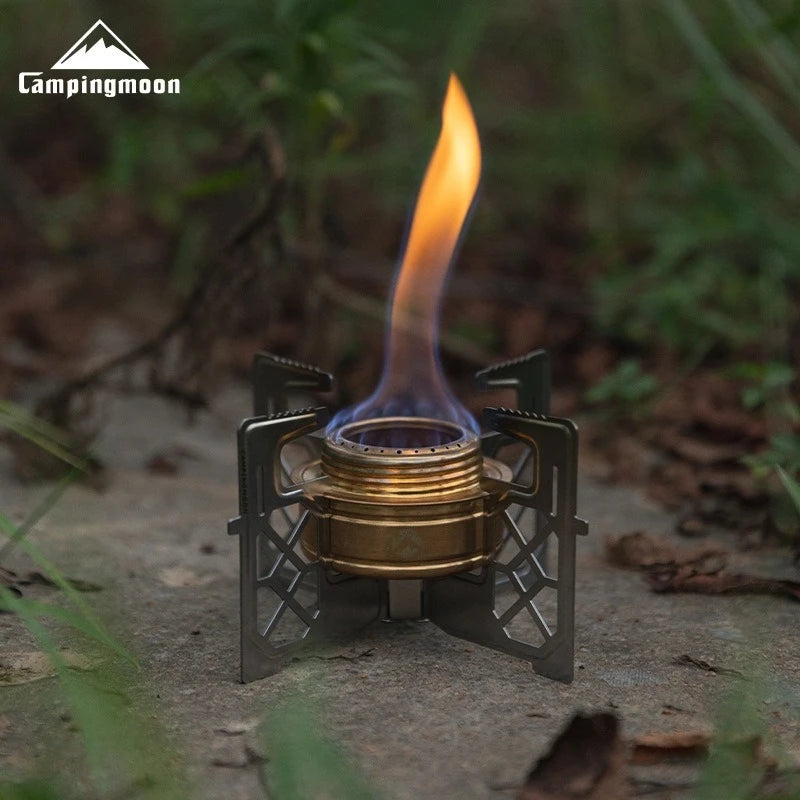CAMPINGMOON AS-1-ST Alcohol Stove Rack Outdoor Small Picnic Equipment Brass Stove liquid Alcohol Stove Head Rack